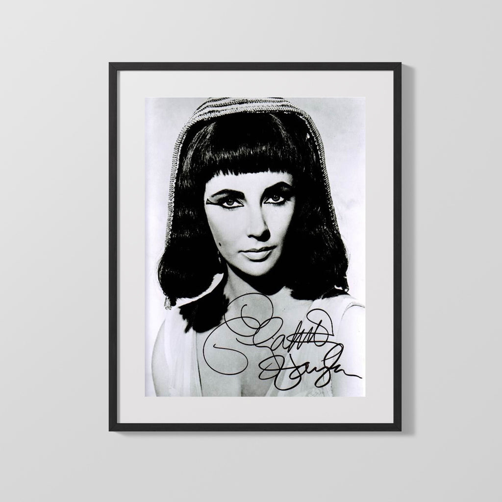 Movie Autograph Print - Elizabeth Taylor - Cleopatra Stare Movies FSPrints Gallery Frame 16x20