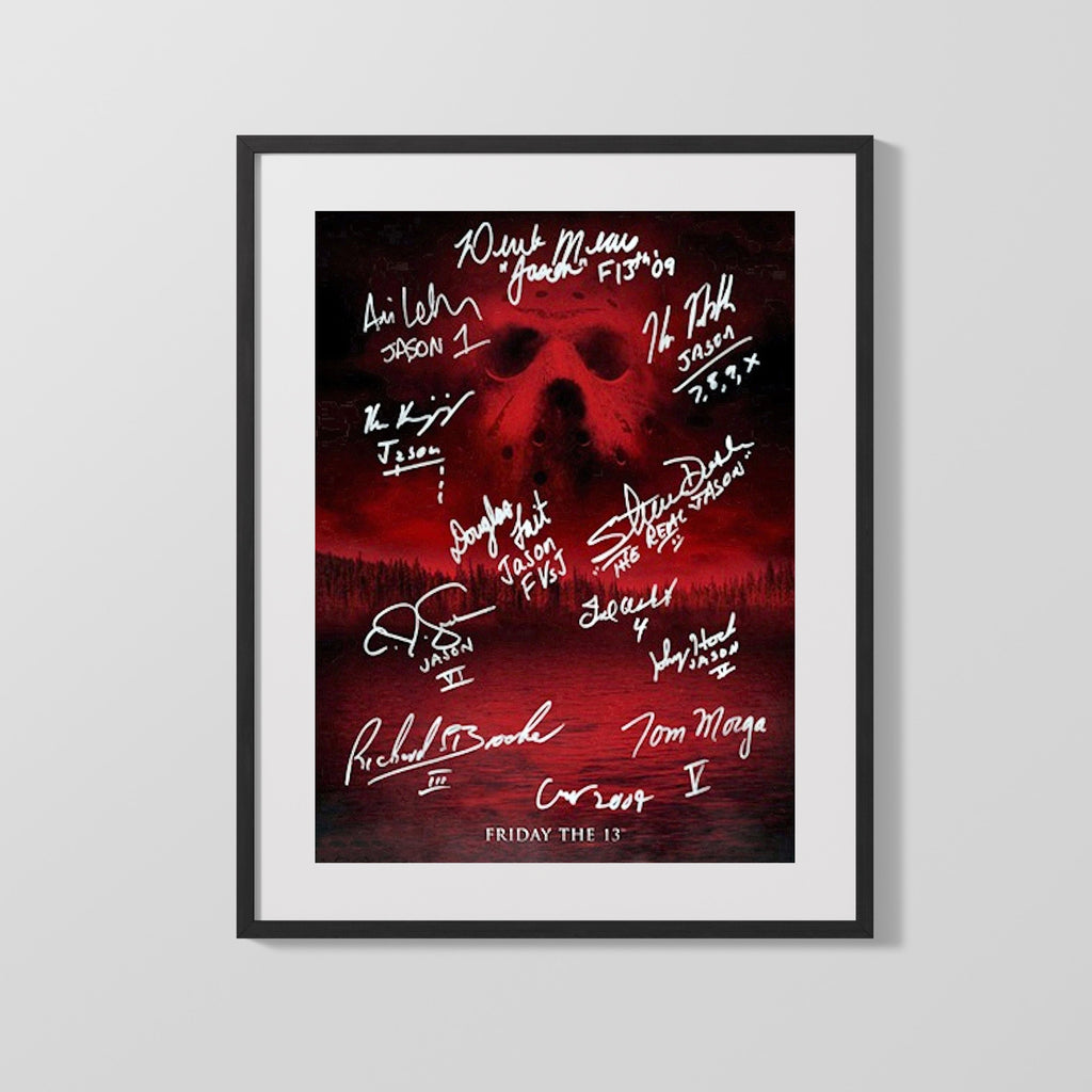 Movie Autograph Print - Friday the 13th Cast - Slasher Legacy Movies FSPrints Gallery Frame 16x20