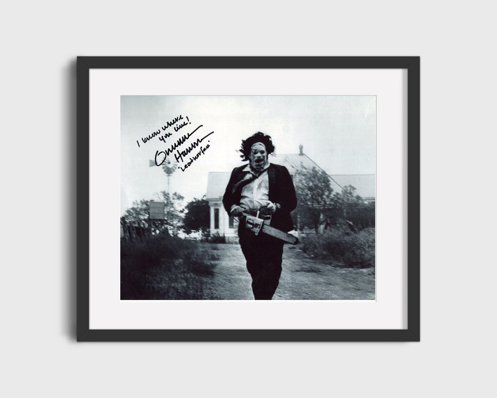 Movie Autograph Print - Gunnar Hansen Texas Chainsaw Massacre - Leatherface Lives Movies FSPrints Gallery Frame 16x20