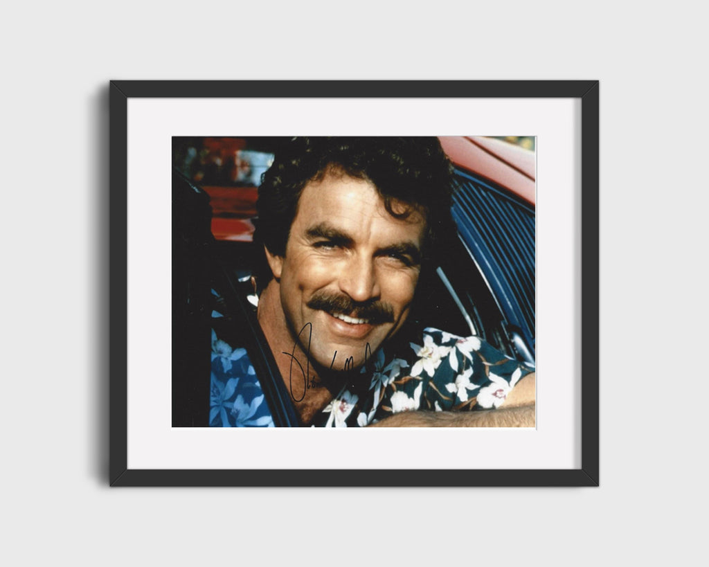 Movie Autograph Print - Magnum P.I. - Tom Selleck - Mustache rides Movies FSPrints Gallery Frame 16x20