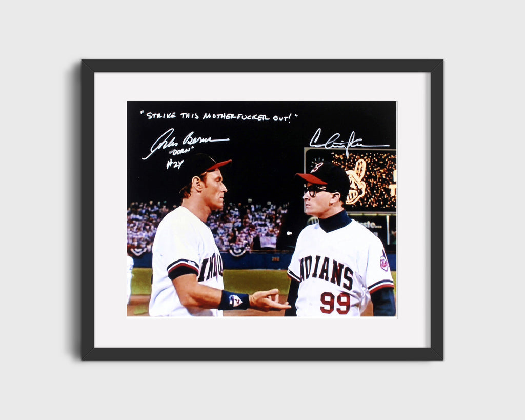 Movie Autograph Print - Major League - Charlie Sheen and Corbin Bernsen - Strike This Out Movies FSPrints Gallery Frame 16x20