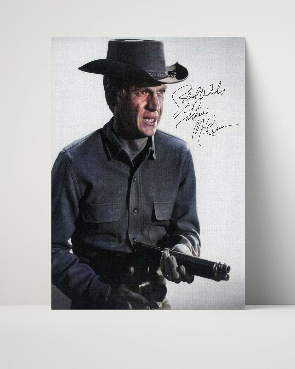 Movie Autograph Print Unframed - Steve McQueen and Carroll Shelby - Cool cars and cooler guys Movies Unframed FSPrints Poster 16x20