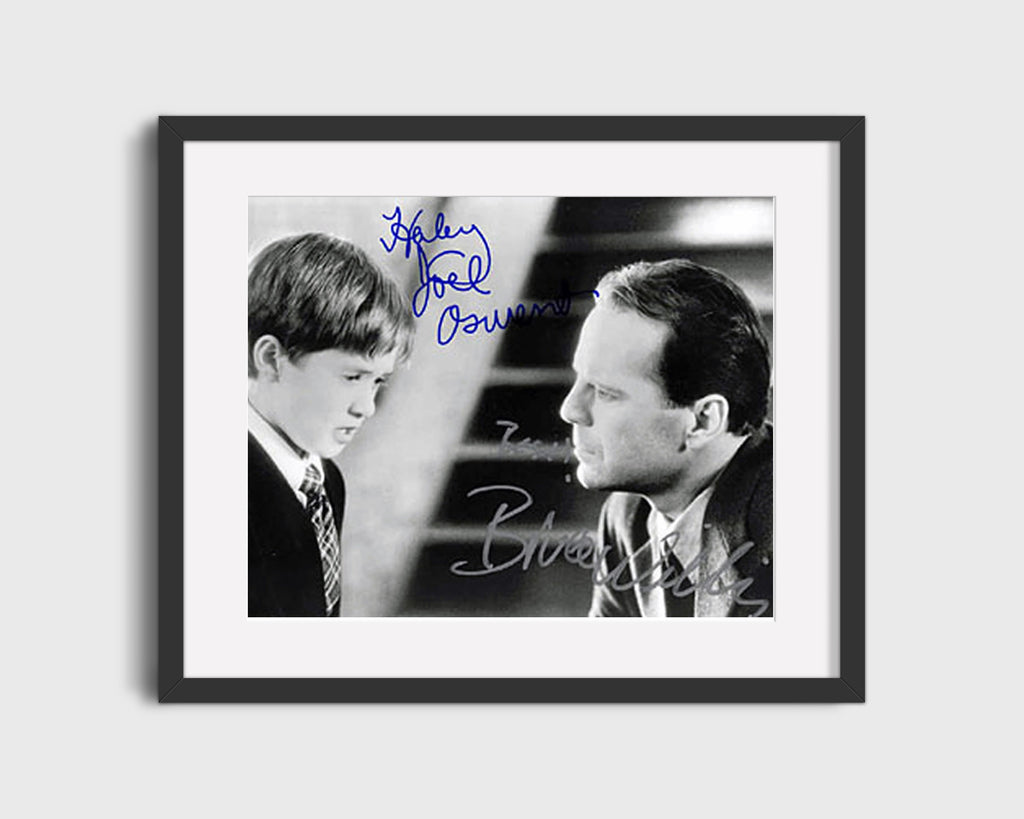 Movie Autograph Print - The Sixth Sense - Bruce Willis and Haley Joel Osment - I see dead people Movies FSPrints Gallery Frame 16x20