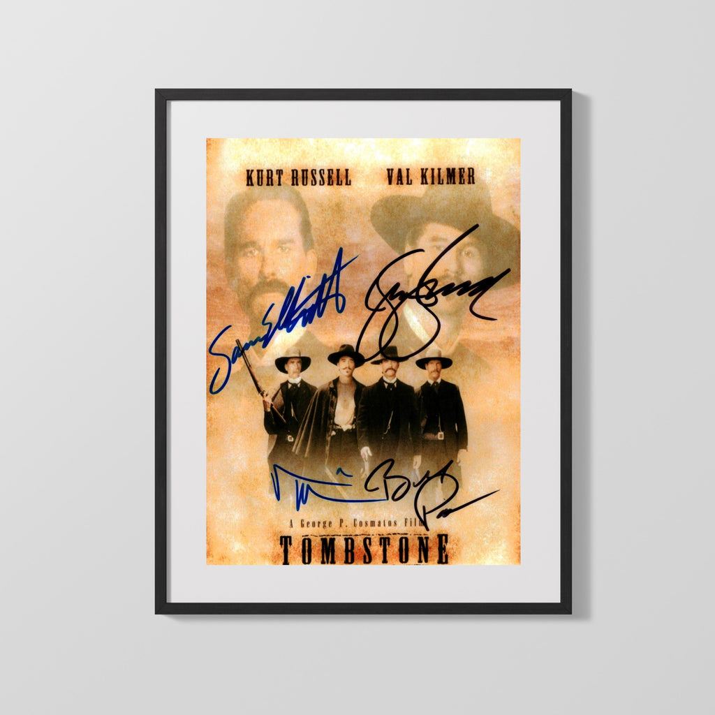 Movie Autograph Print - Val Kilmer and Kurt Russell - Tombstone - Gunsmoke Brotherhood Movies FSPrints Gallery Frame 16x20