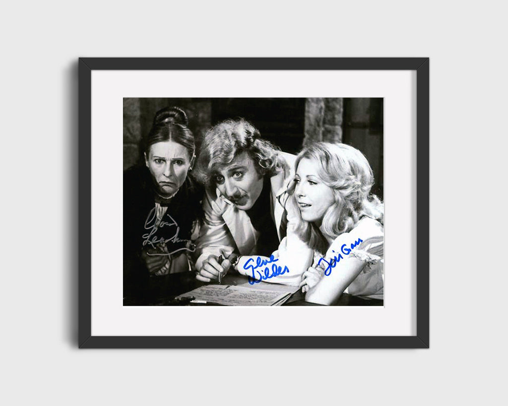 Movie Autograph Print - Young Frankenstein - Gene Wilder and Cloris Leachman and Teri Garr - Mad science and side-eyes Movies FSPrints Gallery Frame 16x20