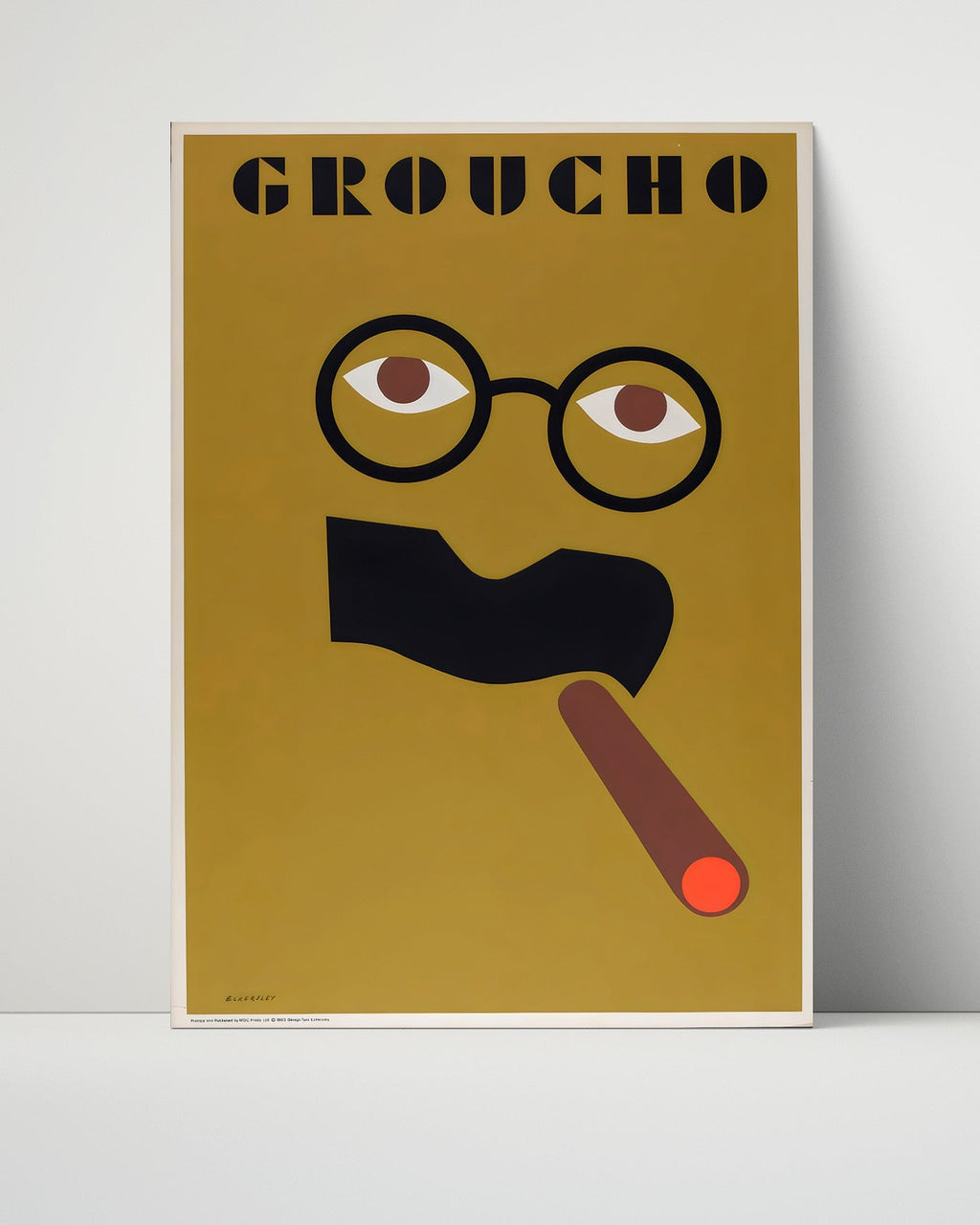Movie Star Poster Unframed - Groucho Marx - Minimalist Cigar Icon Movies Unframed FSPrints Poster 16x20