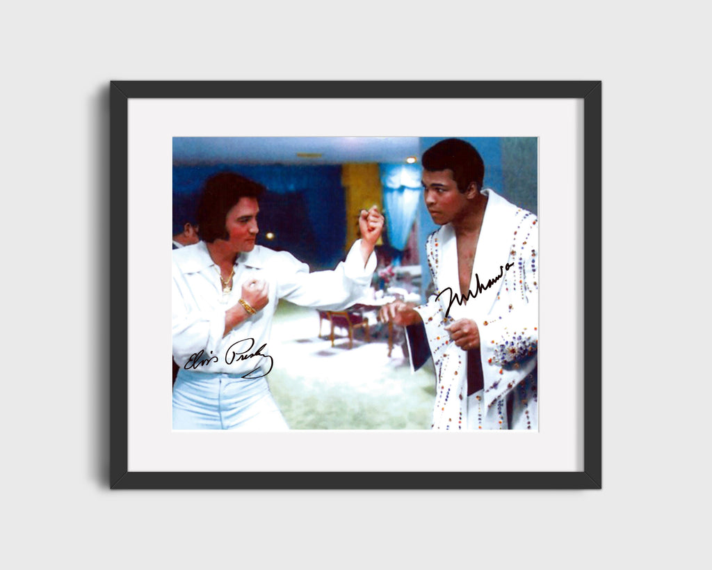 Muhammad Ali Autograph Print - Ali with Elvis - The King Meets The Greatest Boxing FSPrints Gallery Frame 16x20