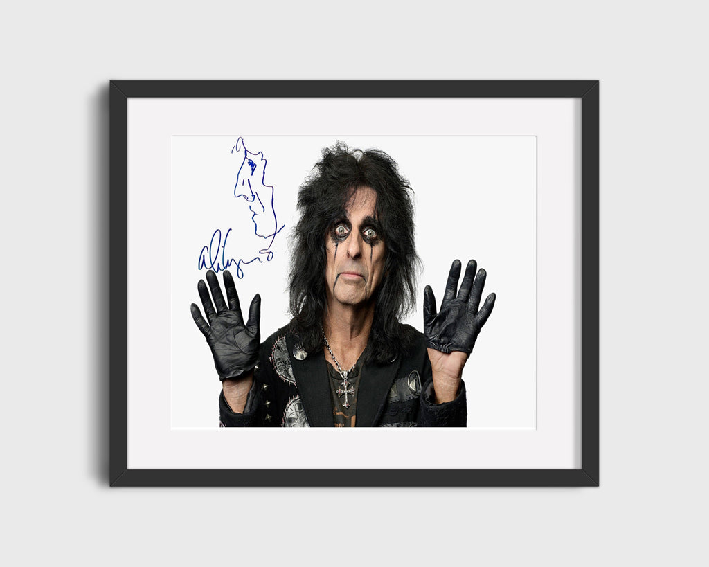 Music Autograph Photo - Alice Cooper - Shock Rock Signature Music Vintage Framed Prints Gallery Frame 16x20