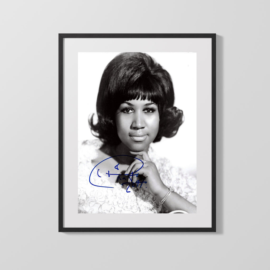 Music Autograph Photo - Aretha Franklin - Queen of Soul Gaze Music Vintage Framed Prints Gallery Frame 16x20