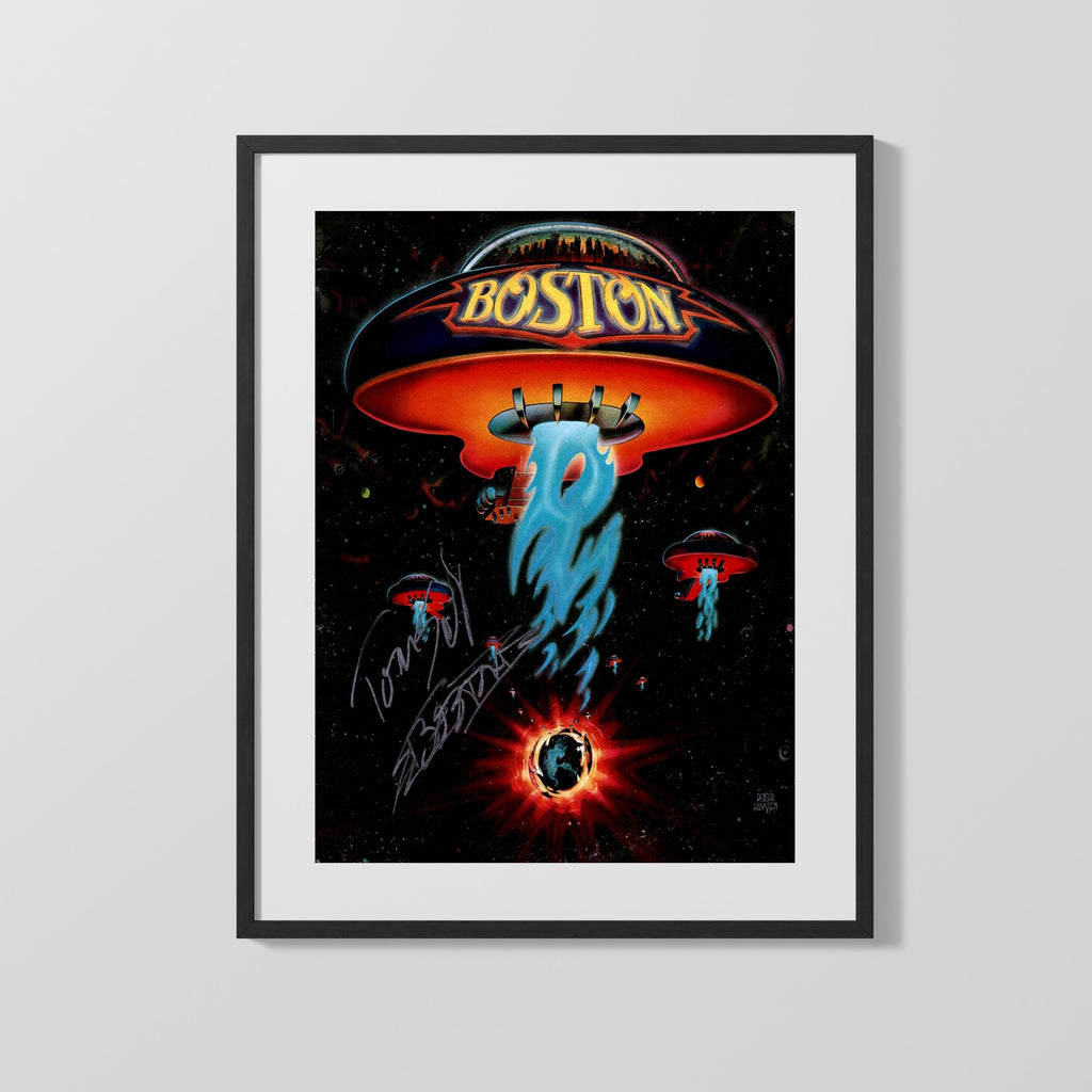 Music Autograph Photo - Boston - Spaceships and Power Chords Music Vintage Framed Prints Gallery Frame 16x20