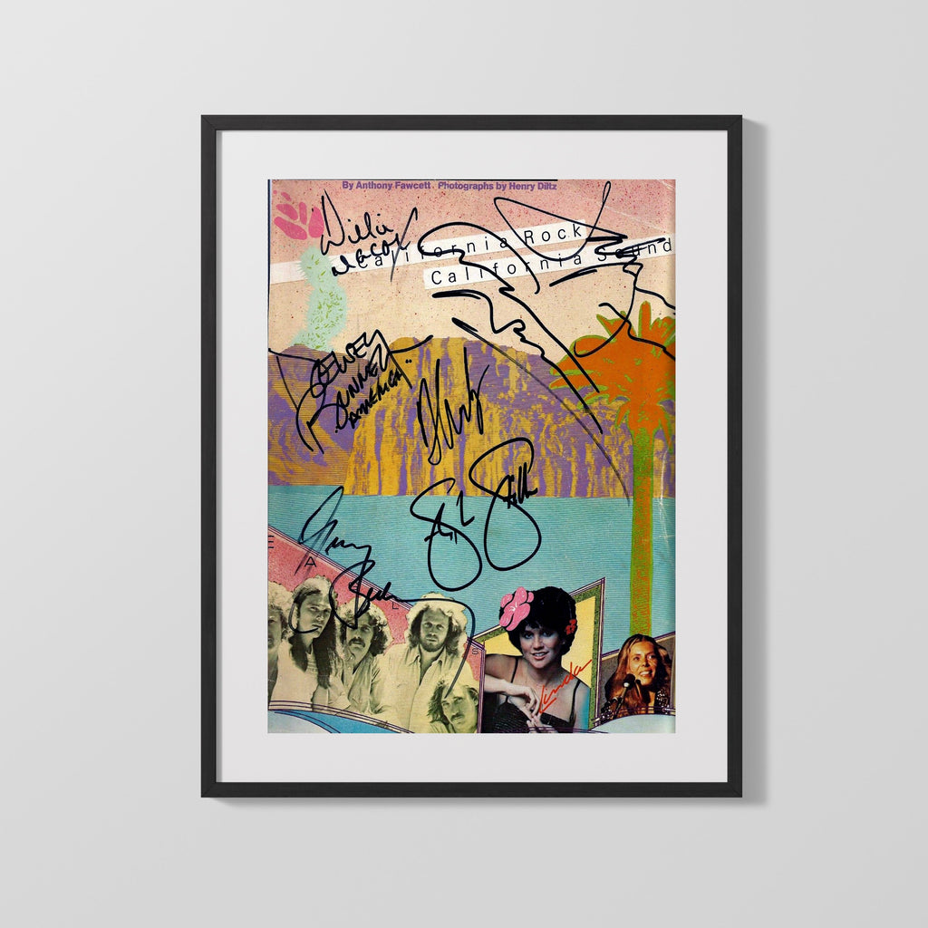 Music Autograph Photo - Crosby Stills Nash and Young - California Sound Collective Music Vintage Framed Prints Gallery Frame 16x20