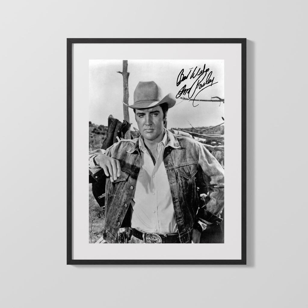 Music Autograph Photo - Elvis Presley - Cowboy Crooner Music Vintage Framed Prints Gallery Frame 16x20
