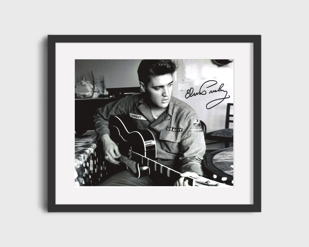 Music Autograph Photo - Elvis Presley - GI Blues Guitar Music Vintage Framed Prints Gallery Frame 16x20