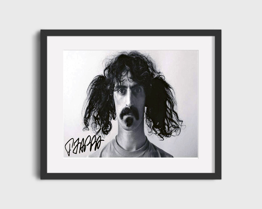 Music Autograph Photo - Frank Zappa - Wild Hair and Wilder Genius Music Vintage Framed Prints Gallery Frame 16x20