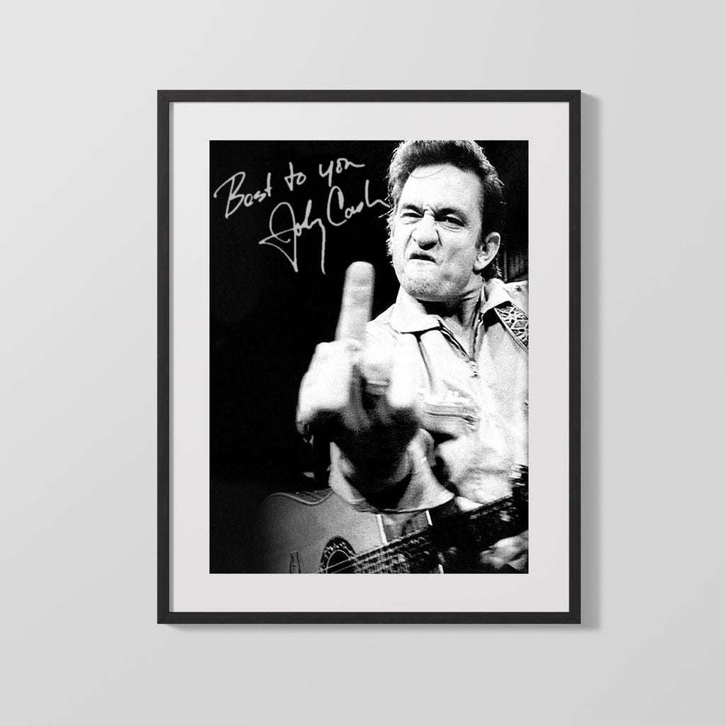 Music Autograph Photo - Johnny Cash - The Finger Heard Round the World Music Vintage Framed Prints Gallery Frame 16x20