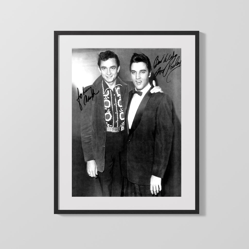 Music Autograph Photo - Johnny Cash - The Man in Black Salute Music Vintage Framed Prints Gallery Frame 16x20