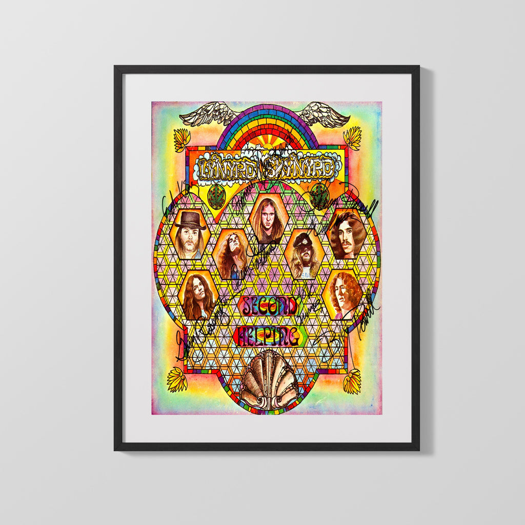 Music Autograph Photo - Lynyrd Skynyrd - Second Helping Signed Music Vintage Framed Prints Gallery Frame 16x20