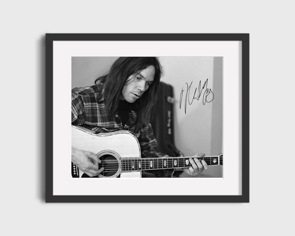Music Autograph Photo - Neil Young - Heart of Gold Strings Music Vintage Framed Prints Gallery Frame 16x20