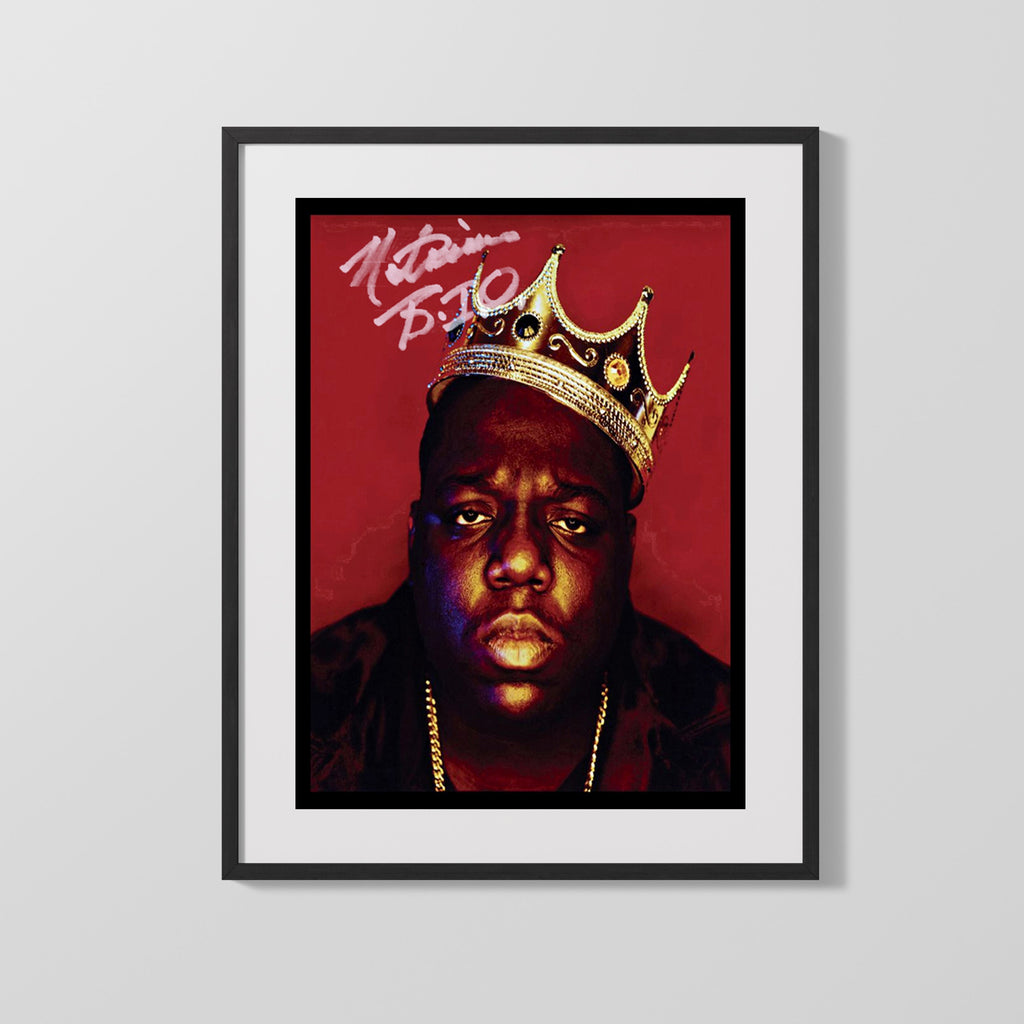 Music Autograph Photo - Notorious BIG - Crowned King Music Vintage Framed Prints Gallery Frame 16x20