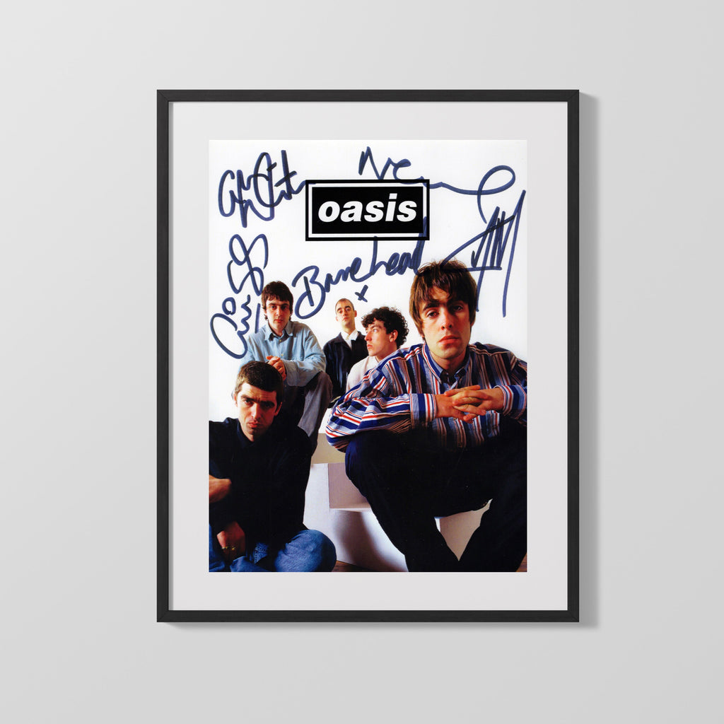Music Autograph Photo - Oasis - Britpop Brotherhood Music Vintage Framed Prints Gallery Frame 16x20