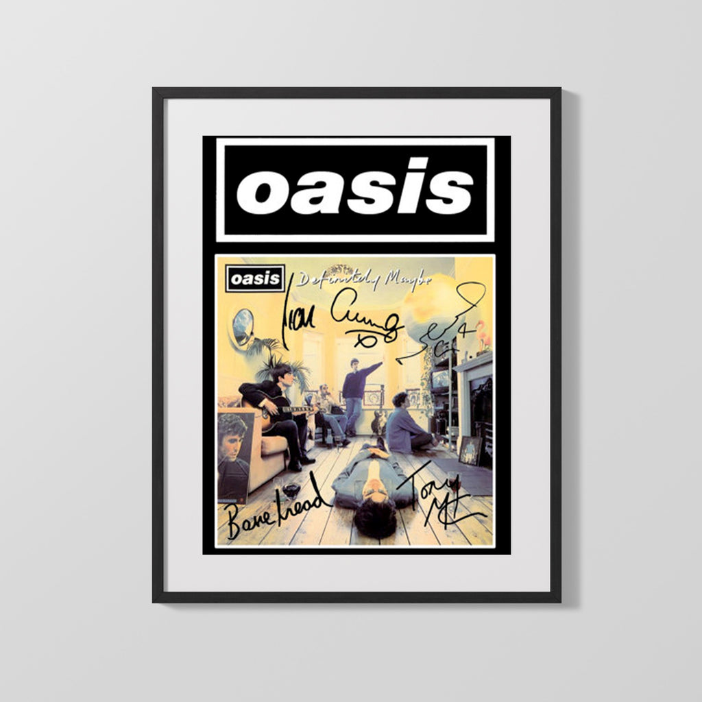 Music Autograph Photo - Oasis - Definitely Maybe Classic Cover Music Vintage Framed Prints Gallery Frame 16x20
