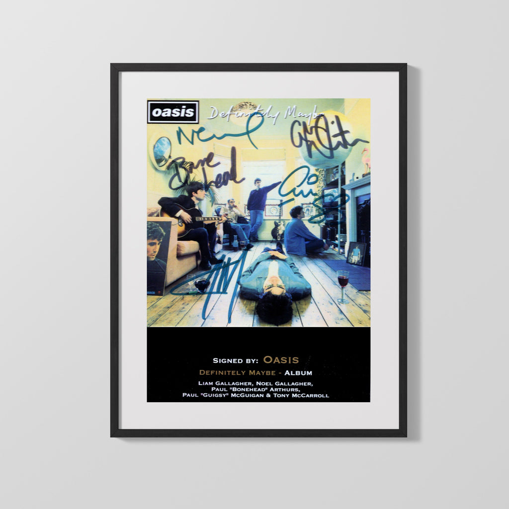 Music Autograph Photo - Oasis - Definitely Maybe Signed Edition Music Vintage Framed Prints Gallery Frame 16x20