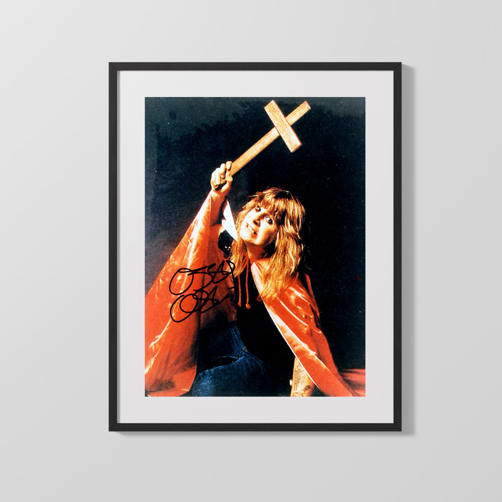 Music Autograph Photo - Ozzy Osbourne - Cross and Chaos Music Vintage Framed Prints Gallery Frame 16x20
