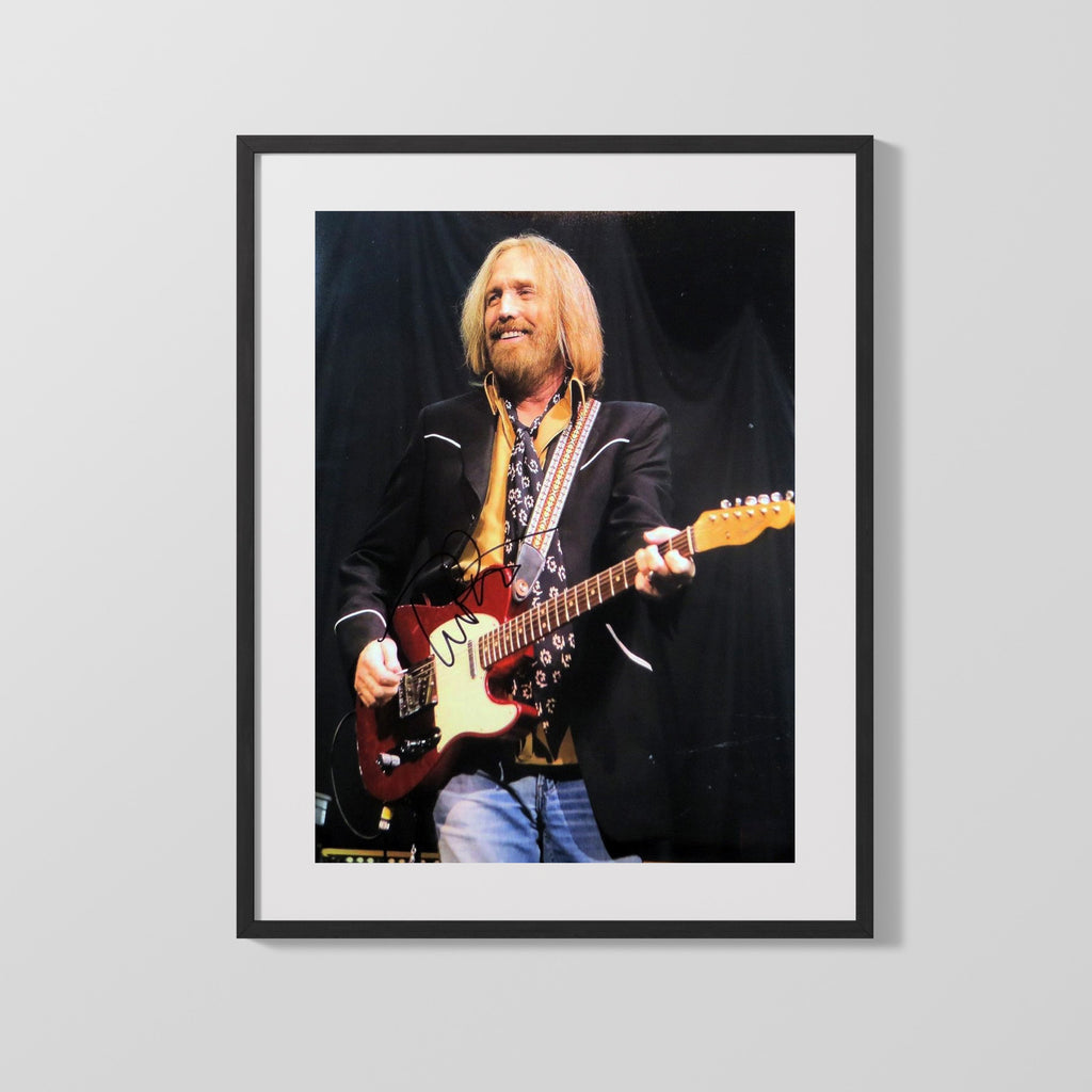 Music Autograph Photo - Tom Petty - Guitar and Grin On Stage Music Vintage Framed Prints Gallery Frame 16x20