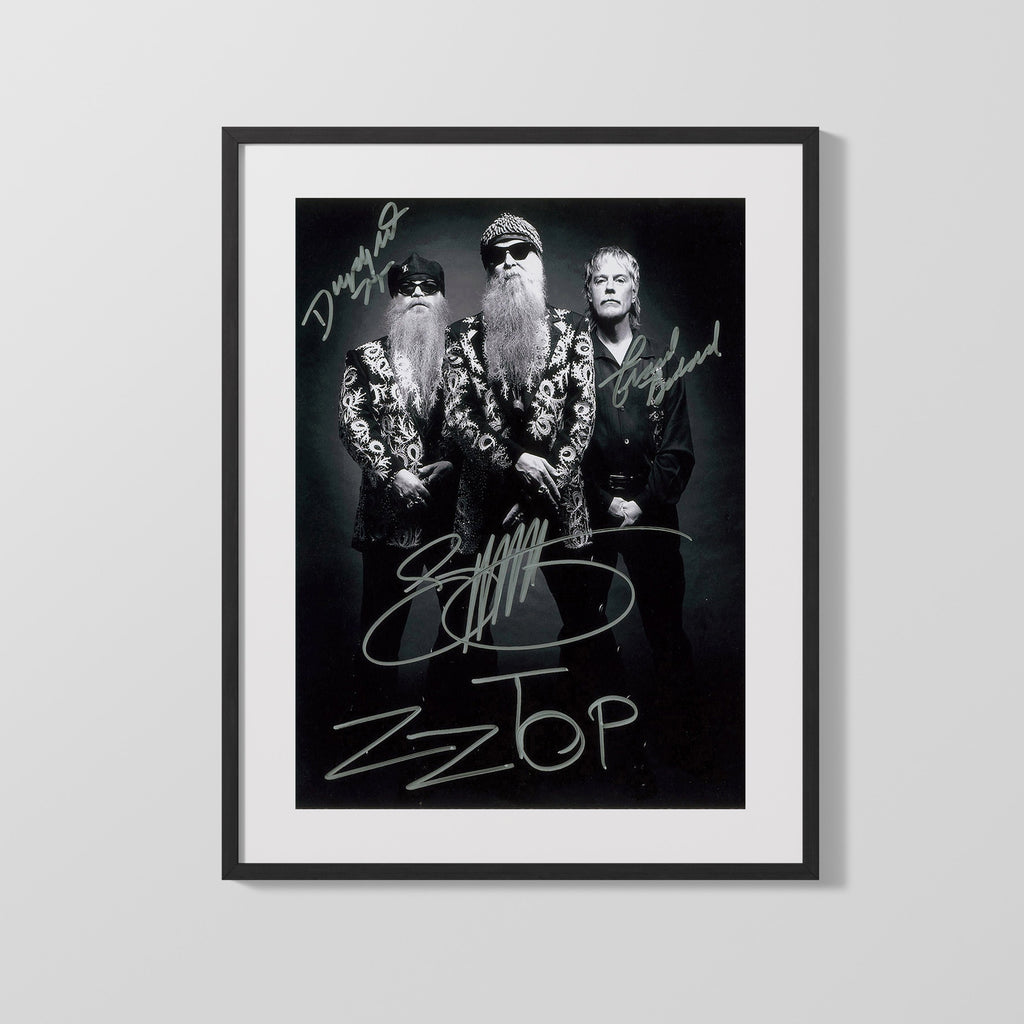 Music Autograph Photo - ZZ Top - Trio of Beards Swagger Music Vintage Framed Prints Gallery Frame 16x20