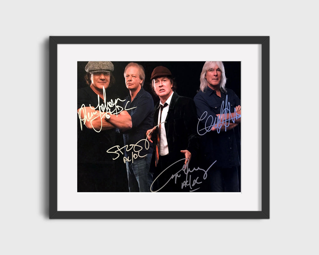 Music Autograph Print - AC/DC - Rock or Bust Music Vintage Framed Prints Gallery Frame 16x20