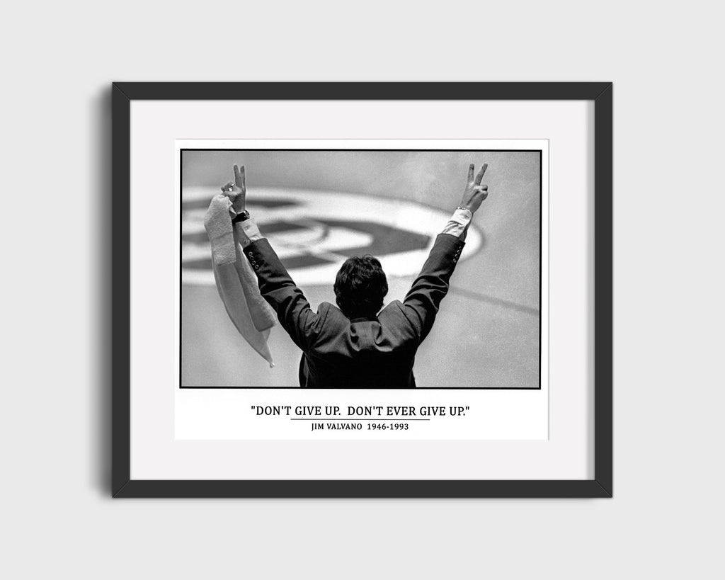 NC State Autograph Print - Jimmy Valvano - Dont Ever Give Up College FSPrints Gallery Frame 16x20