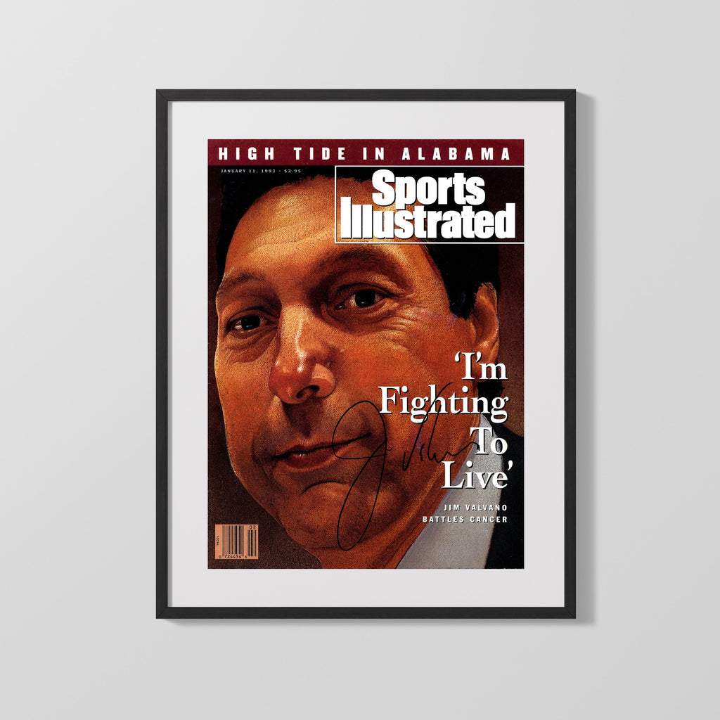 NC State Autograph SI Print - Jim Valvano - Fighting to Live College FSPrints Gallery Frame 16x20