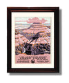National Parks Poster - Grand Canyon - Painted in Pink National Parks Vintage Framed Prints Framed 8x10