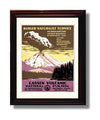 National Parks Poster - Lassen Volcanic - Fire and Smoke National Parks Vintage Framed Prints Framed 8x10