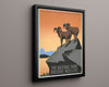 National Parks Poster - Wildlife - Rams on the Rocks National Parks Vintage Framed Prints Floating Canvas 16x20