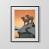 National Parks Poster - Wildlife - Rams on the Rocks National Parks Vintage Framed Prints Gallery Frame 16x20