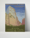 National Parks Poster - Zion - Cliffs of Majesty National Parks Vintage Framed Prints Poster 16x20