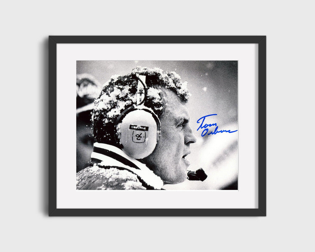 Nebraska Autograph Print - Tom Osborne - Snowy Sidelines College FSPrints Gallery Frame 16x20