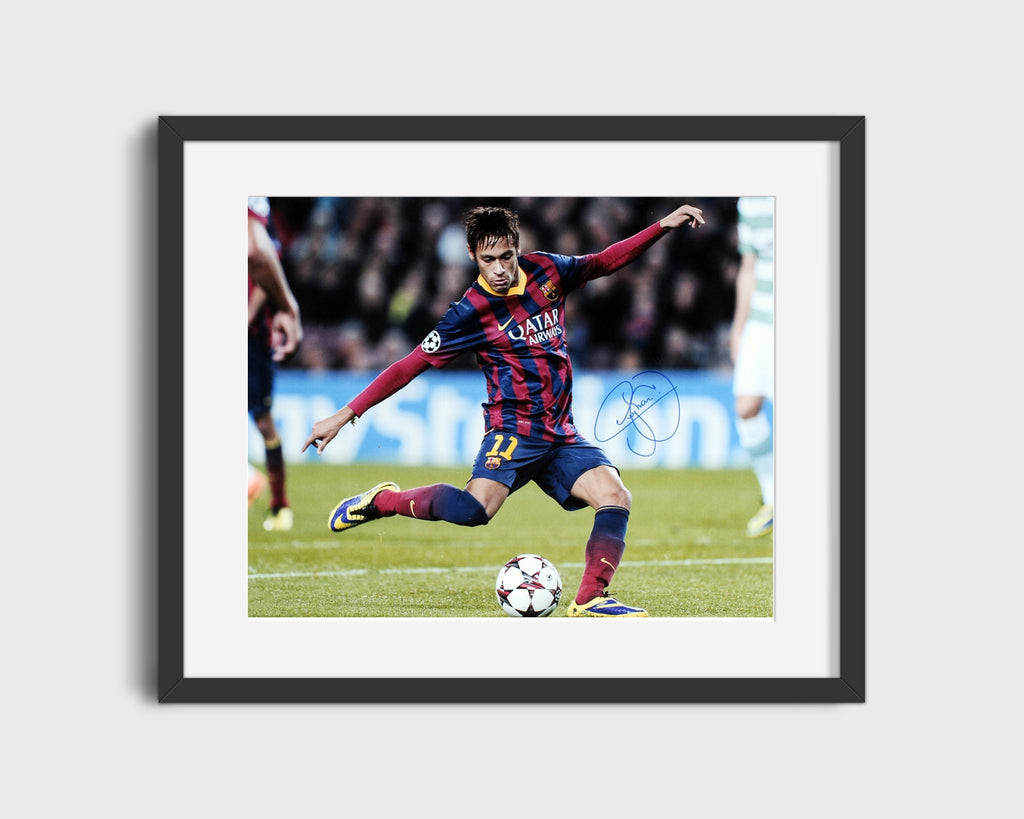Neymar - Barcelona - Precision Kick Soccer FramedSportPrints Gallery Frame 16x20