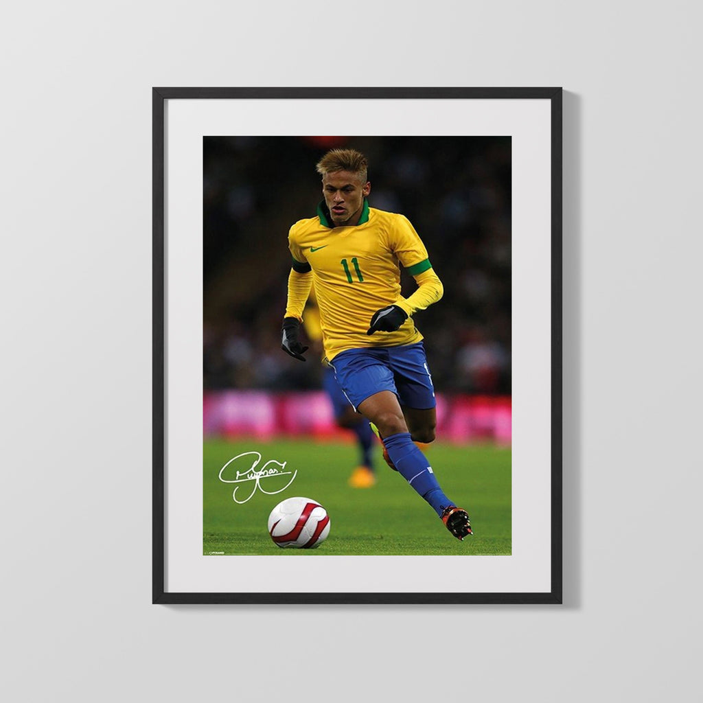 Neymar Autograph Print - Brazil - Samba Flair Soccer FramedSportPrints Gallery Frame 16x20