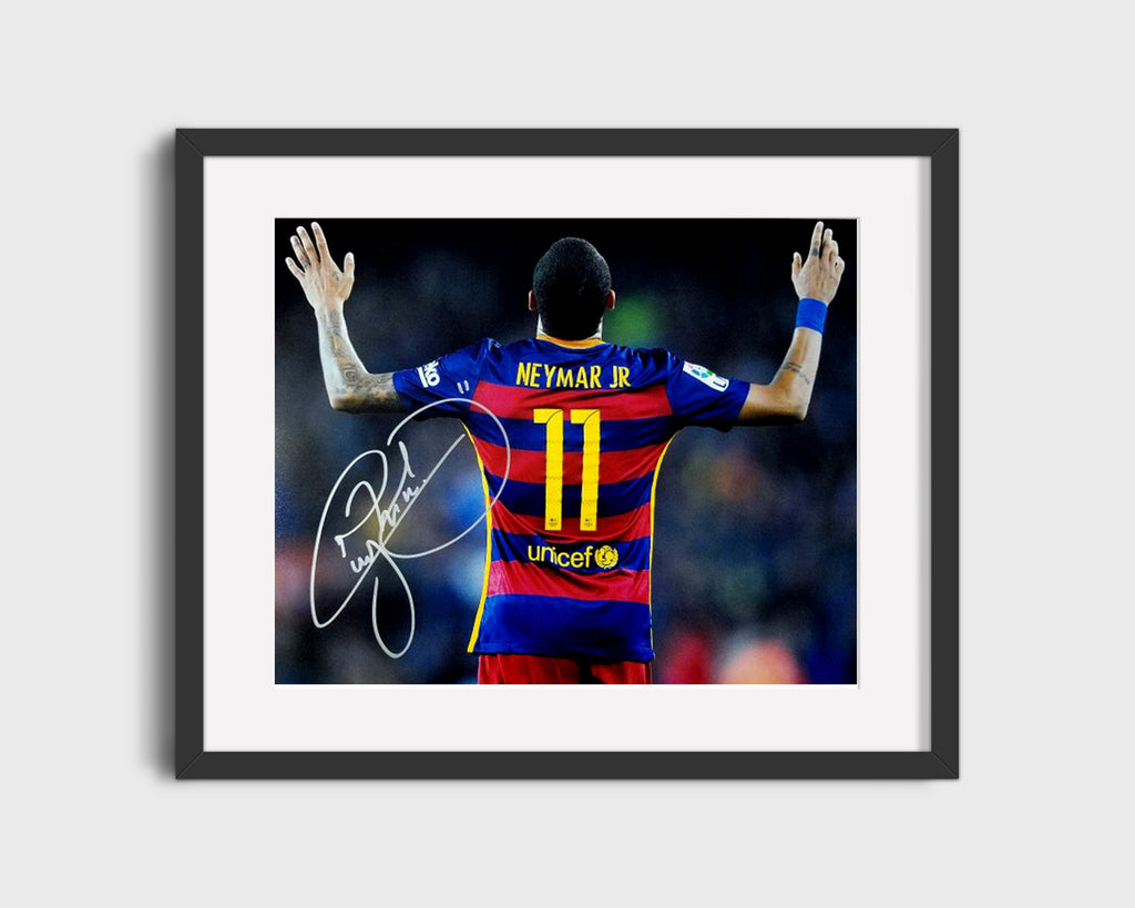 Neymar Brazil Autograph Print - Pure Emotion Soccer FramedSportPrints Gallery Frame 16x20
