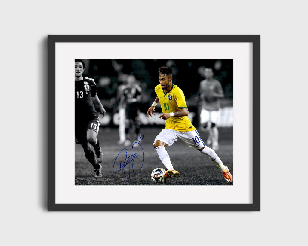 Neymar Brazil Autograph Print - Samba Stride Soccer FramedSportPrints Gallery Frame 16x20