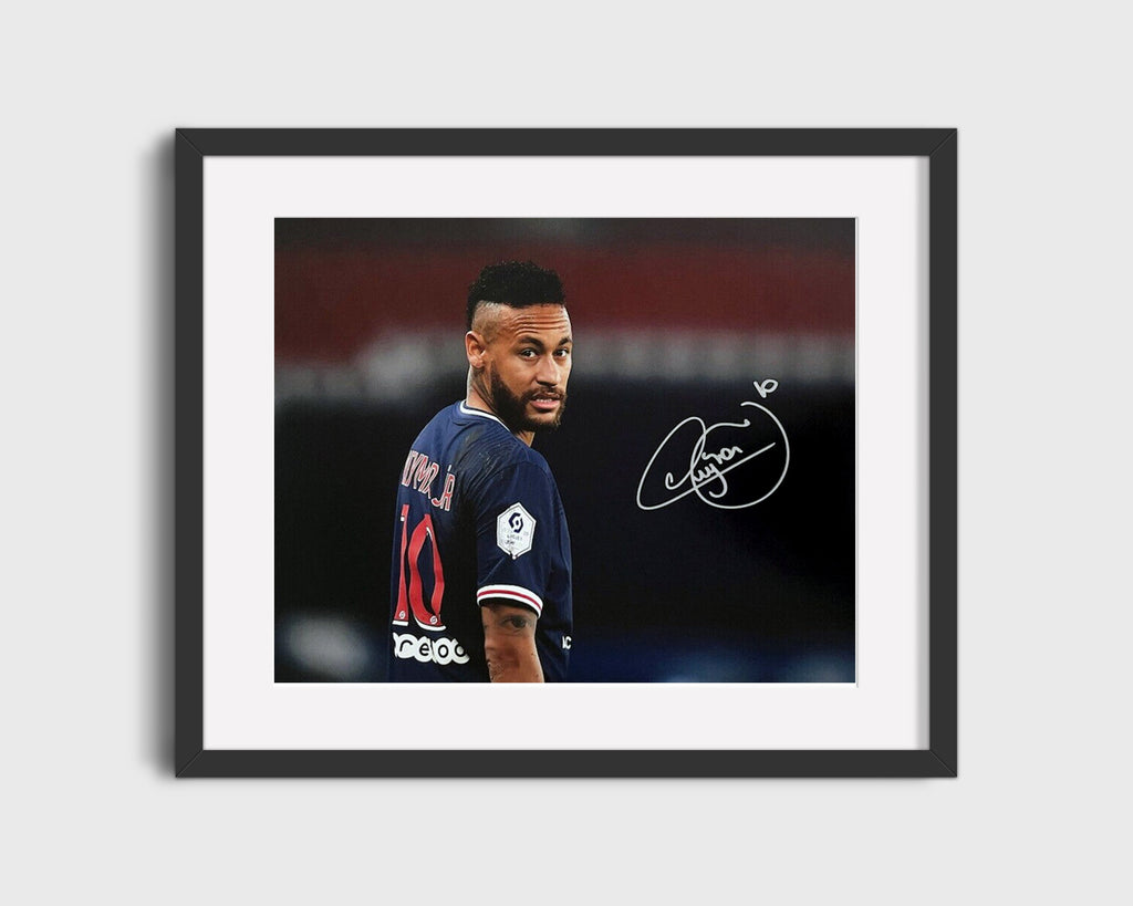 Neymar PSG Autograph Print - The Look Back Soccer FramedSportPrints Gallery Frame 16x20
