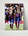Unframed Neymar & Messi - Barcelona Teammates Autograph Poster Print Unframed Print - Soccer FSP - Unframed