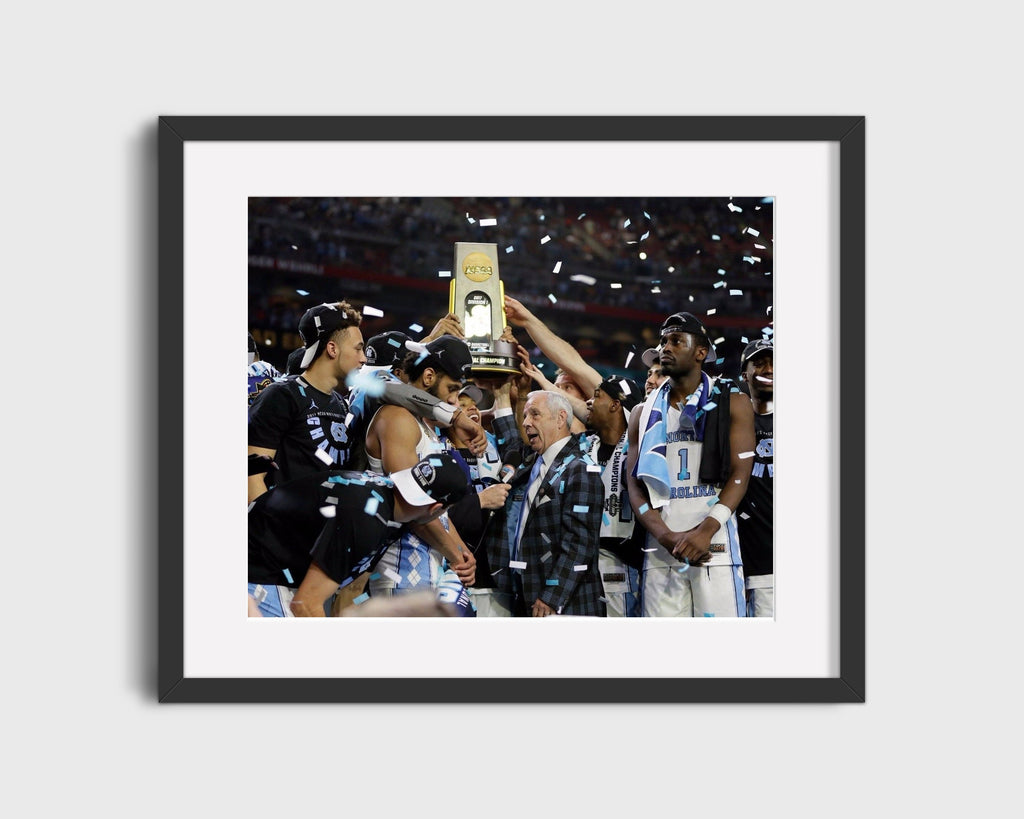 North Carolina Autograph Print - 2017 Championship Trophy - Tar Heel Triumph College FSPrints Gallery Frame 16x20