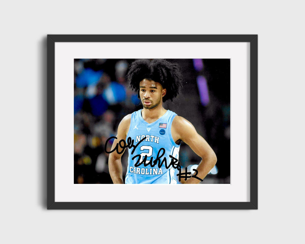 North Carolina Autograph Print - Coby White - Tar Heel Spark College FSPrints Gallery Frame 16x20