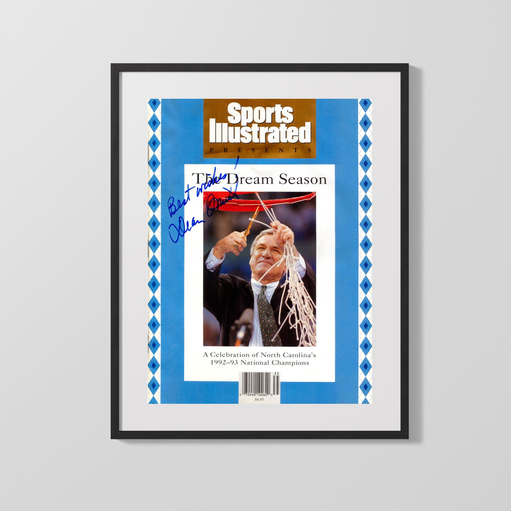 North Carolina Autograph SI Print - Dean Smith - Dream Season Heels College FSPrints Gallery Frame 16x20