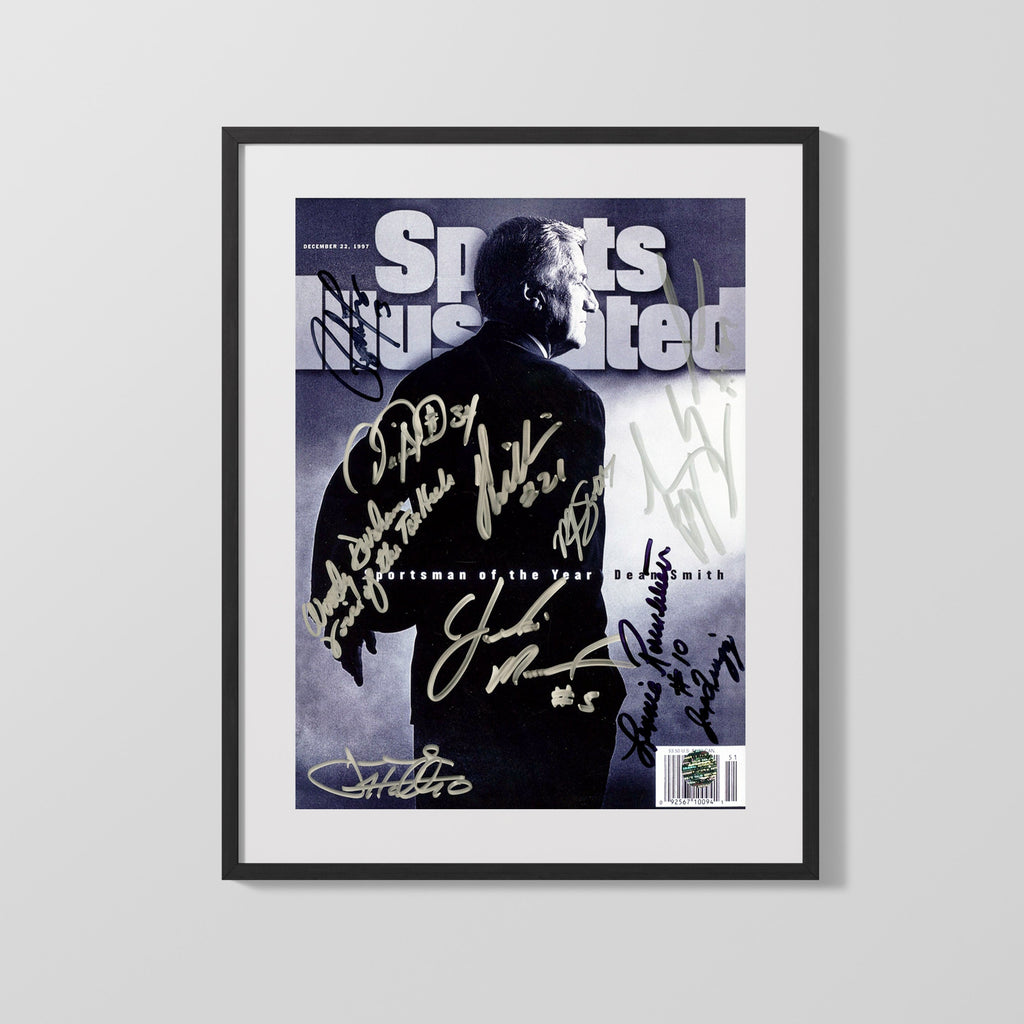 North Carolina Autograph SI Print - Dean Smith Sportsman - Tar Heel Icon College FSPrints Gallery Frame 16x20