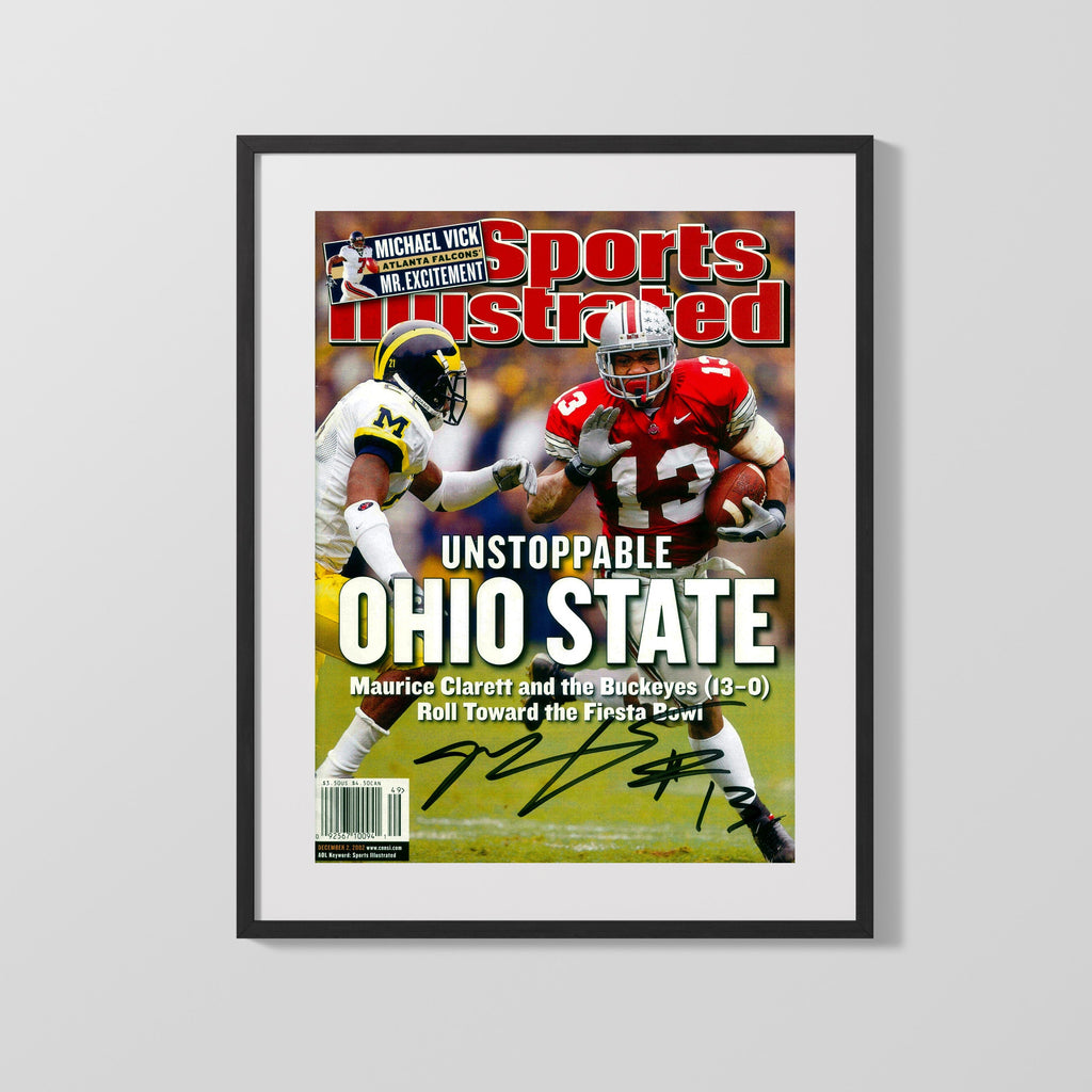 Ohio State Autograph SI Print - Maurice Clarett - Unstoppable Buckeyes College FSPrints Gallery Frame 16x20