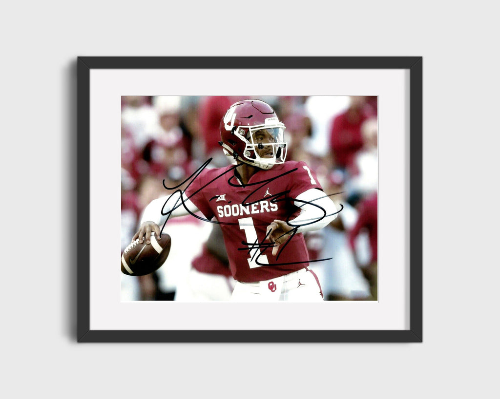 Oklahoma Autograph Print - Kyler Murray Pocket Pass - Sooner Magic College FSPrints Gallery Frame 16x20